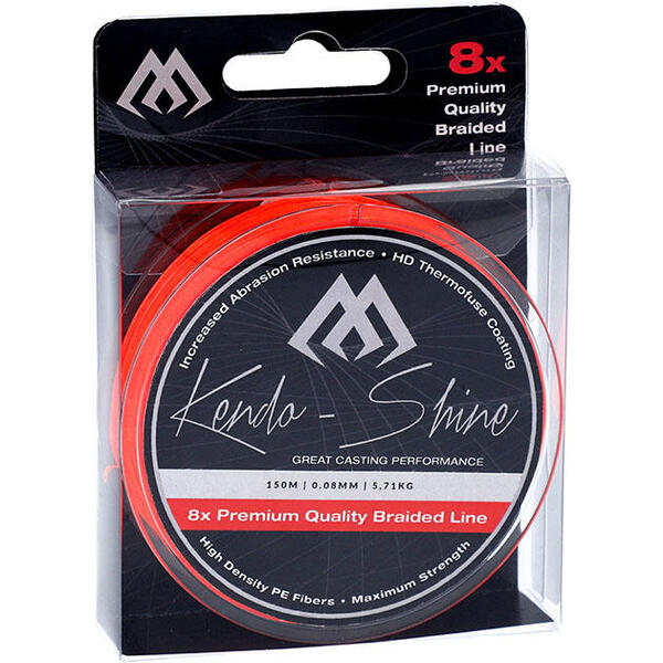 Плетеный шнур Mikado Kendo Shine 8-x HDPE 150м 0.18мм 17.81кг orange